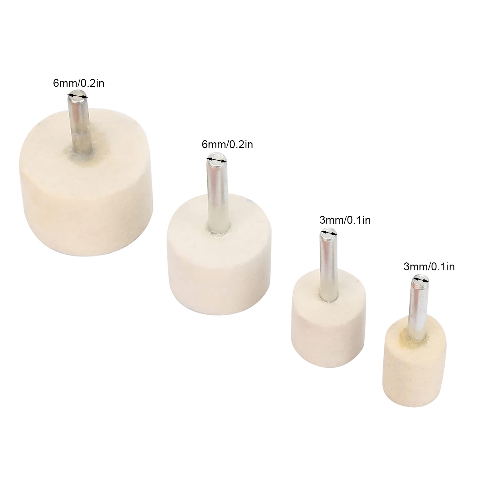 Klanata 5-Piece Glass Polishing Kit with Cerium Oxide Powder Includes 4 Wool Felt Buffing Wheels for Glass, Ceramics, Stainless Steel, and Brass