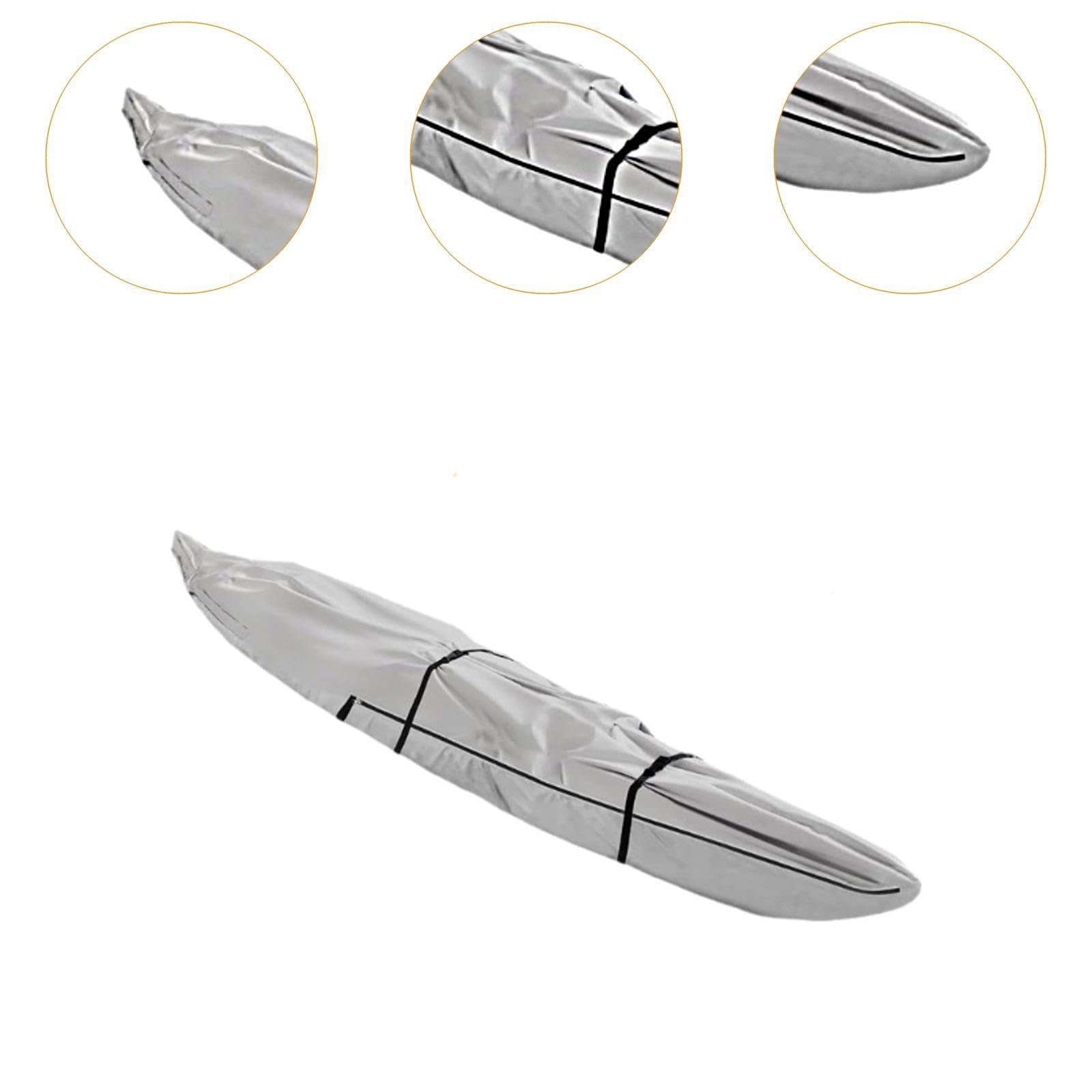Kajakabdeckung Wasserdicht Staubdicht Schutzhülle Boot Polyester Langlebig Wetterfest für Aufbewahrung Outdoor Angeln Paddelzubehör Gartenlagerung, Länge 5.5 M