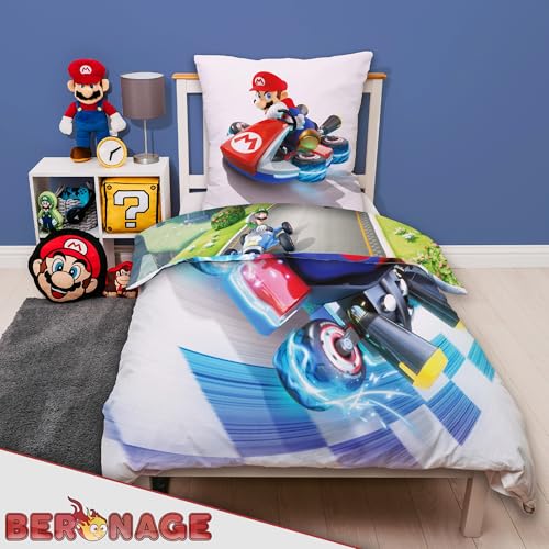 Cama de Mario Kart 135x200 de algodón con cremallera para niños 6