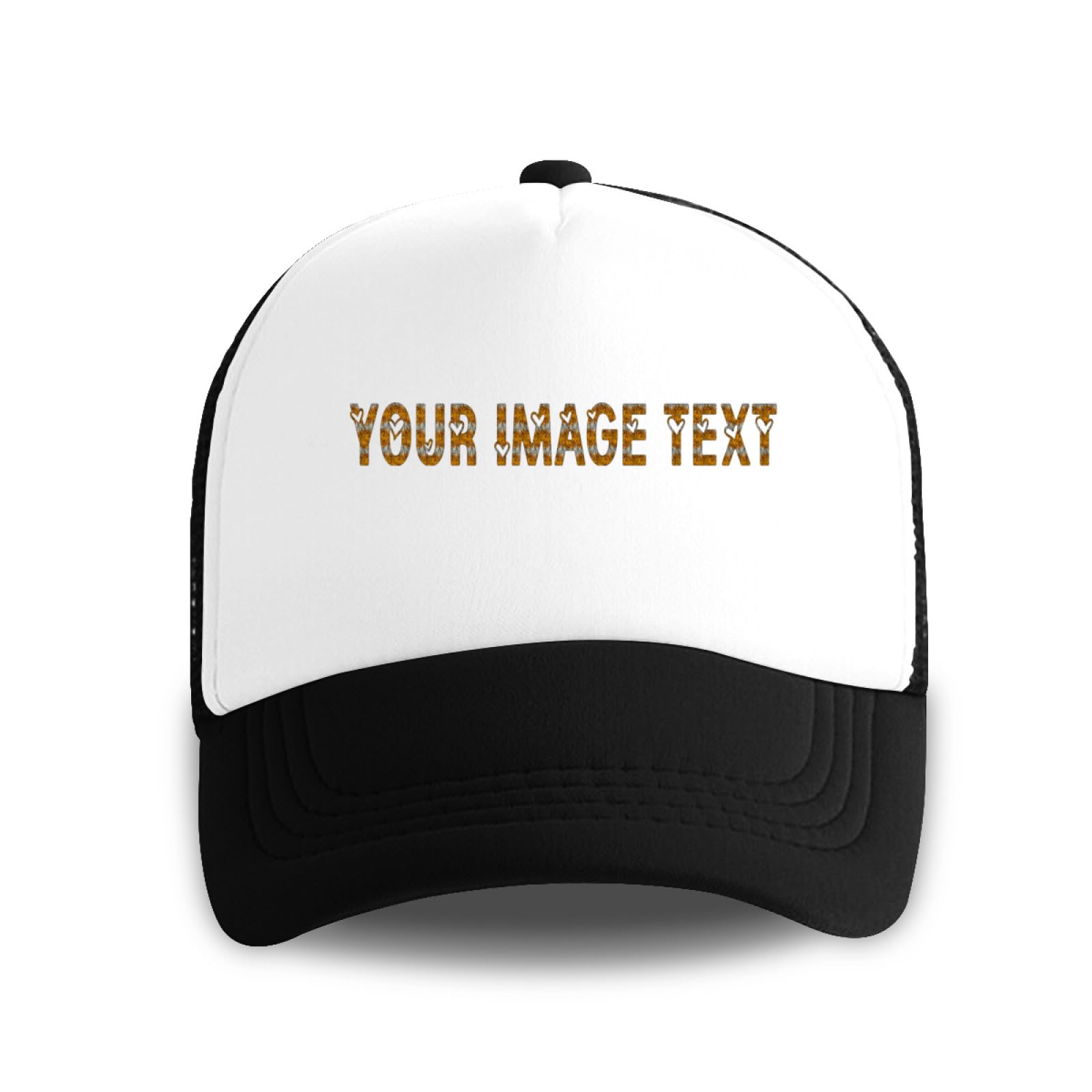Desgin Grid Cap Design Your Own Text Adjustable Snapback Grid Cap Black