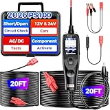 2026 Autel PowerScan PS100 Power Circuit Probe Tester, 12-24V Automotive Electrical Open/Short Breaker Finder, Component Activation Test Tool, AC/DC Trailer Relay Fuse Test, 40FT Cable, for 99% Cars