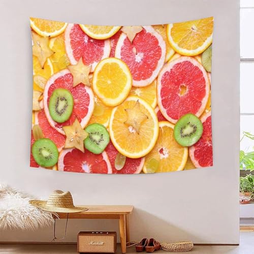 Tapisserie art mural effet 3D kiwi MJFCoin 180x230cm grand tissu deco