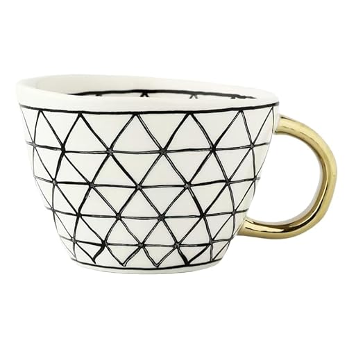 Qtouzkul キッチン雑貨コーヒーカップマグカップ洋風ファッションかわいい幾何学三角形飲料水マグカップ330 ml北欧風素敵な外観ティーミルクホットミルクカップインテリア日常生活感謝祭パーティーカップ プレゼント・日常生活に最適(#10)