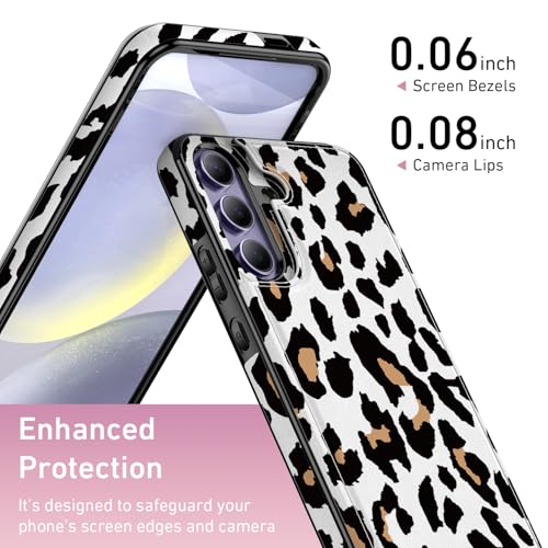 Goodon for Samsung Galaxy S24 Case Wallet - Flip Folio Leather Cover with Trendy Floral Design, 3 Card Slots & Kickstand Function, Protective Phone Case for Women and Girls - Leopard Cheetah - image 3