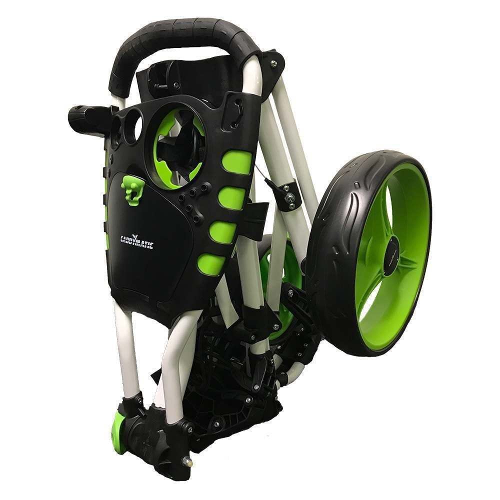 Carrito de golf plegable 3 ruedas SWIVELEASE 360° gira toría blanco verde