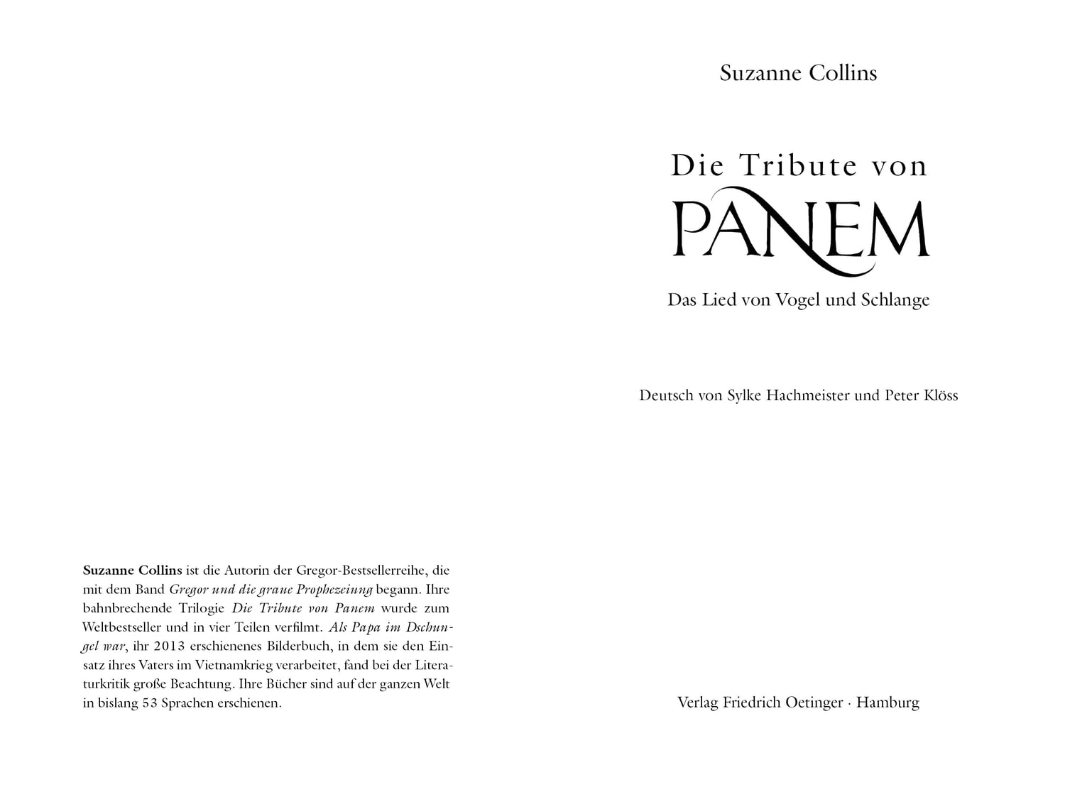 Die Tribute von Panem X. Das Lied von Vogel und Schlange