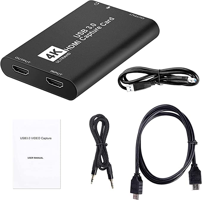 HDMI Capture Card 4K Ultra HD,KUYiA USB 3.0 to HDMI Game Capture Card