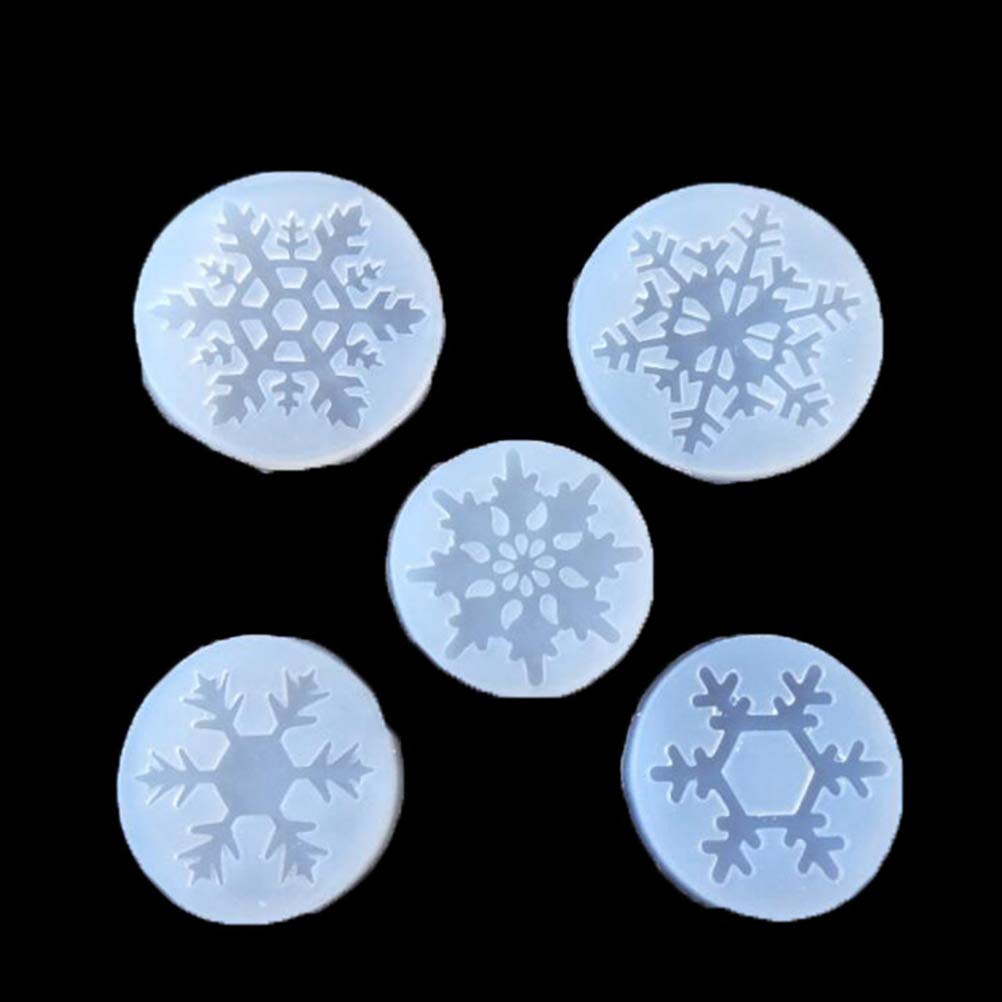 - Juego de 5 moldes de resina para hacer bisutería, diseño de de nieve