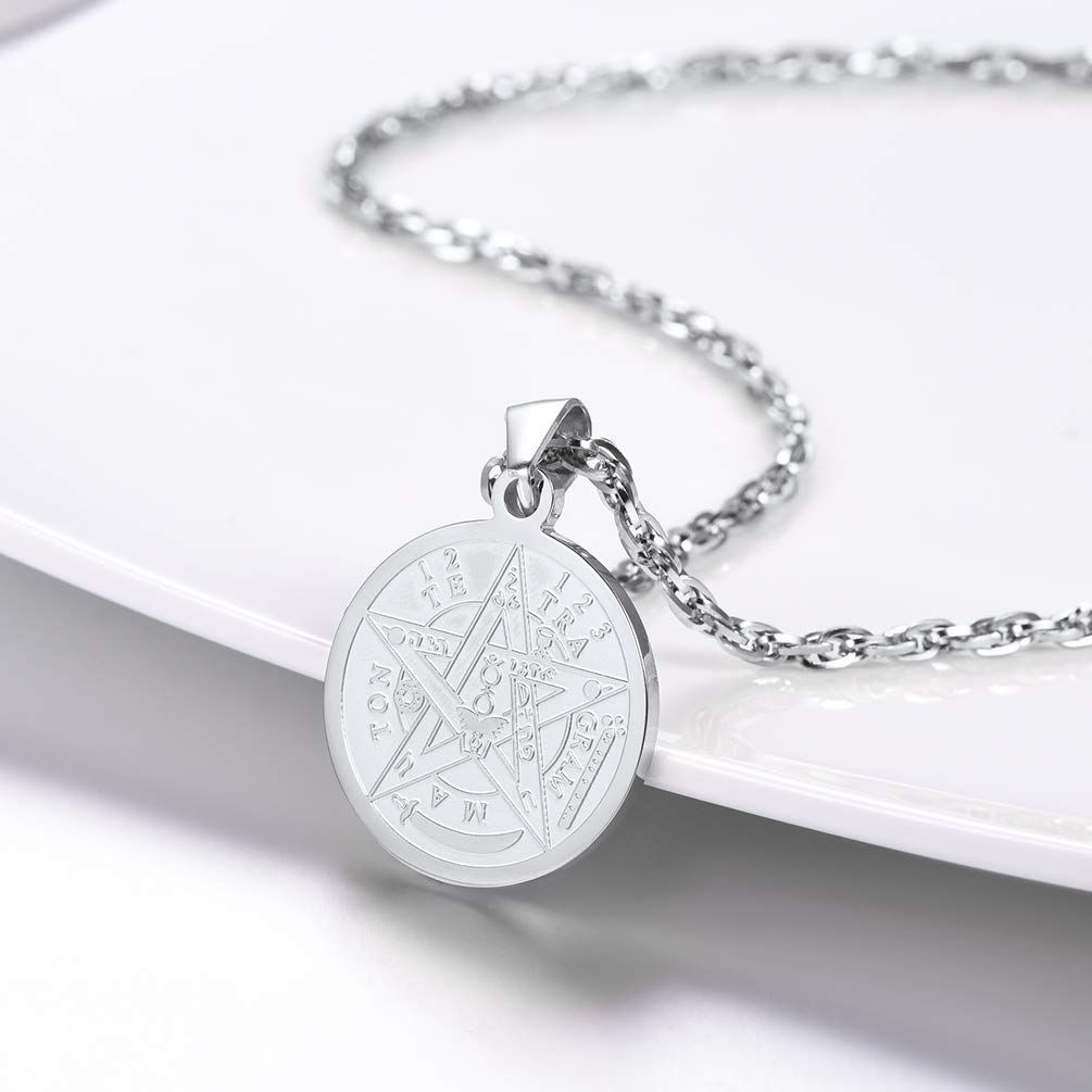 PROSTEEL Metafísica Talismán del Sello de Salomón Colgante Pentagrama Collares Joyas para Hombres Y Mujeres