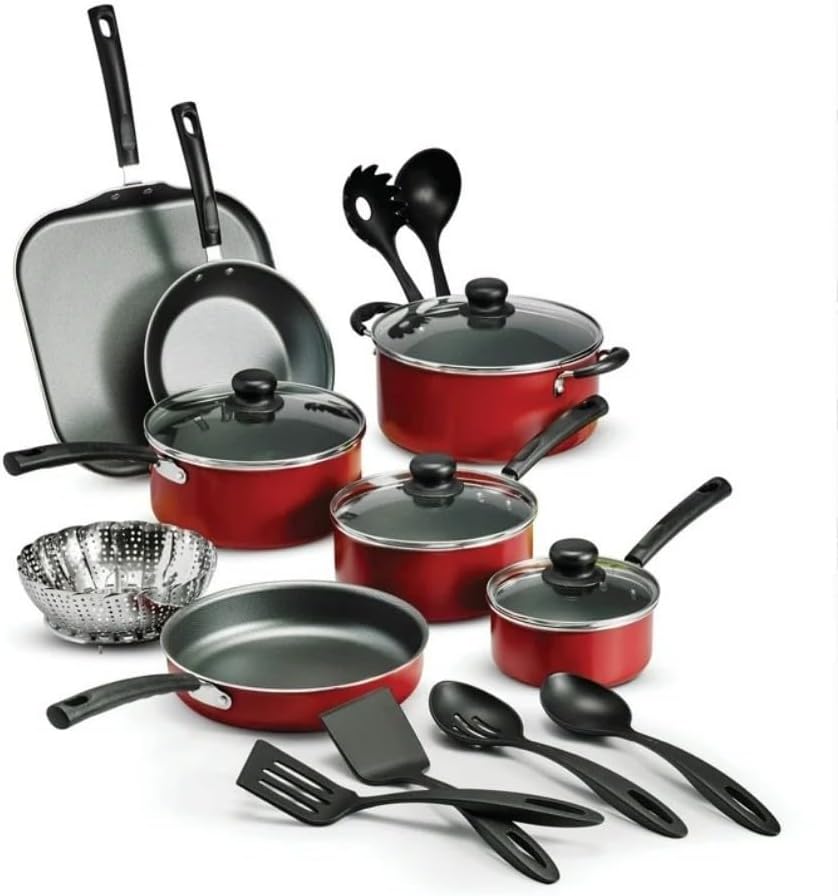 18 Piece Non - stick Cookware Set - Aluminum Construction, Dishwasher Safe, Suitable for All Cooktops