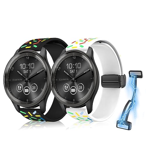 [RicYeel] 20mm �V���R���o���h �y2�Z�b�g�z for Garmin Vivoactive 6/5/3/3 Music/Venu Sq 2/Venu 2 Plus �����x���g �X�|�[�c�o���h �_� Garmin Forerunner 165