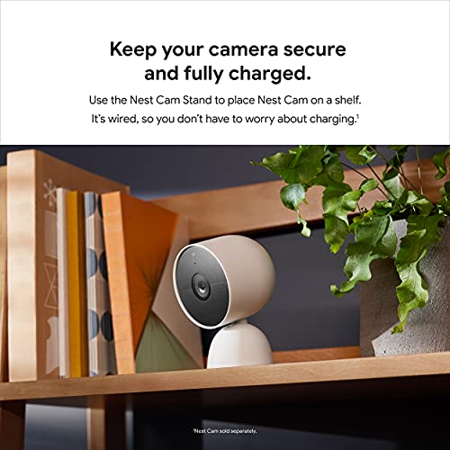 Google Nest Cam Stand - Wired Tabletop Stand for Nest Cam (Battery) Only - Snow – תמונה 5