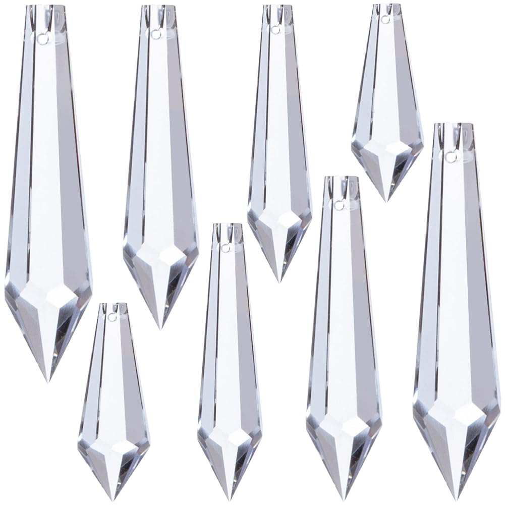 SOFPLATE 20Pcs 4 Styles Suncatcher Crystal Icicle Glass Chandelier Prisms Clear Faceted Cone Drops Hanging Suncatcher Pendants Charms Ornament for Chandelier Lamp Lighting Tree Home Garden DIY Decor