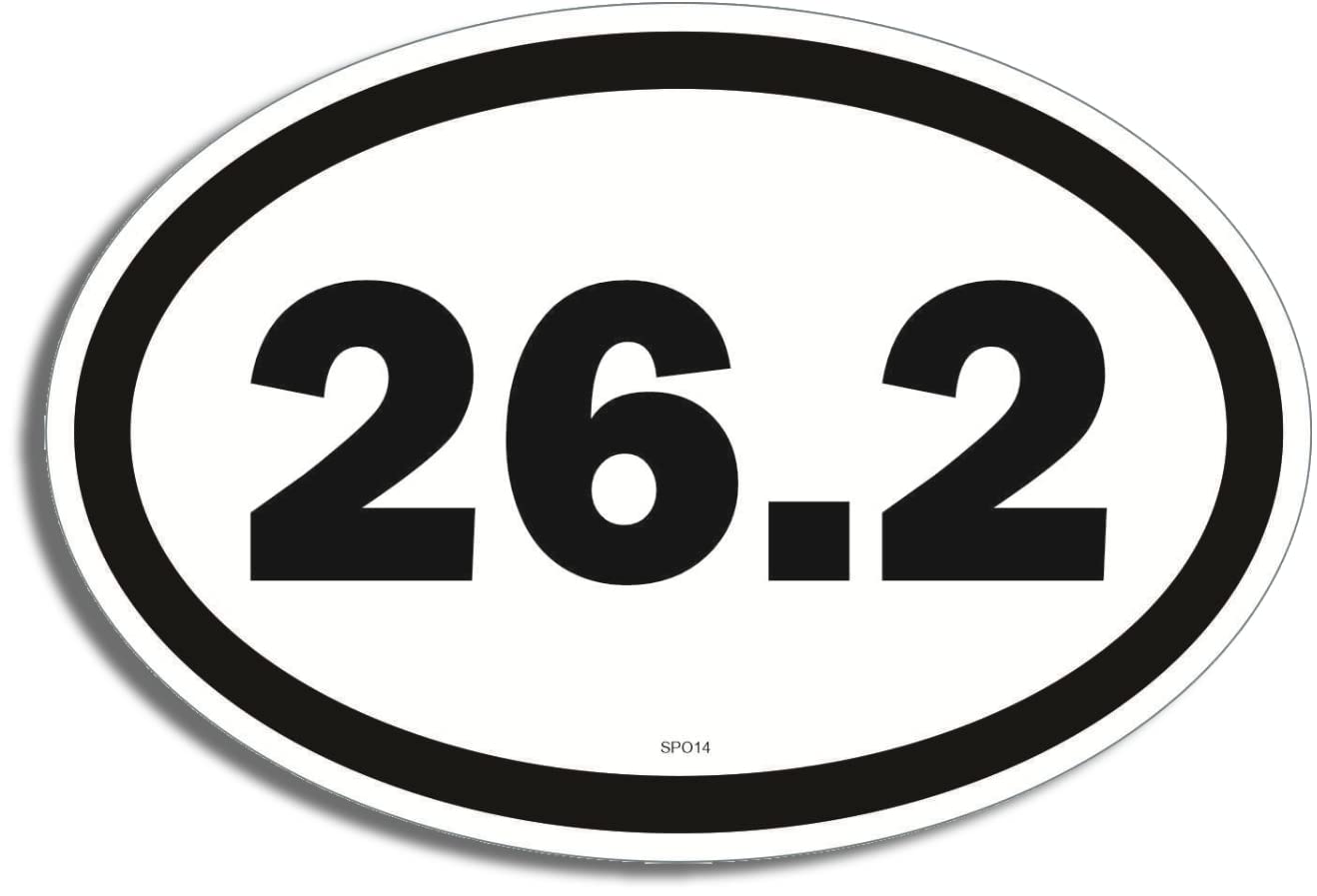 Pegatina de maratón 26.2 millas ovalada para el coche de un corredor de fondo