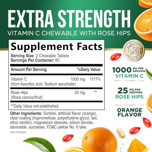 Nature's Nutrition Vitamin C Chewable with Rose Hips