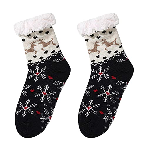 Image of Chassic Sherpa Lined Slipper Socks for Women, Non-Slip Cozy Winter House Socks, Soft Fuzzy Socks, Christmas Gifts for Women & Ladies Stocking Stuffers