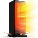 Space Heater, Ceramic Tower Heater 1500W with Oscillation and Thermostat Indoor Use, Portable Heaters with 3 Adjustable Modes and Tip-Over Overheat Protection for Office Bedroom