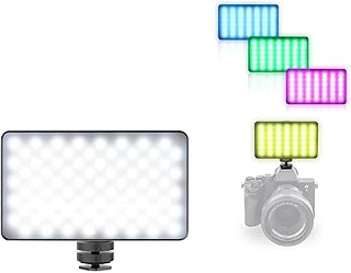 BGNing 3100mAh Rechargeable Selfie Light W140RGB Video Camera 2500-9000k Mini Pocket LED Fill Light on Light Panel for Phone Laptop Computer or Tablet (Camera Light)