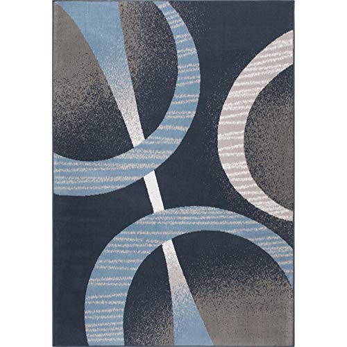 Home Dynamix Premium Indus Modern Area Rug, Midnight Blue/Blue, 3'7"x5'2"