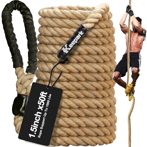Keepark Climbing Rope, 1.5 Inch Diameter 50FT Gym Climbing
