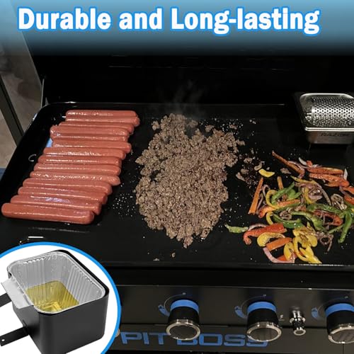 Image of SafBbcue Grease Catcher Cup with 10-Pack Aluminum Drip Pans Liners for Blue Rhino Razor GGC1643L GGC2241L GGC1643M Grill Parts, Pit Boss 2B 3B 4B Ultimate Griddle Catcher Grease Drip Pan