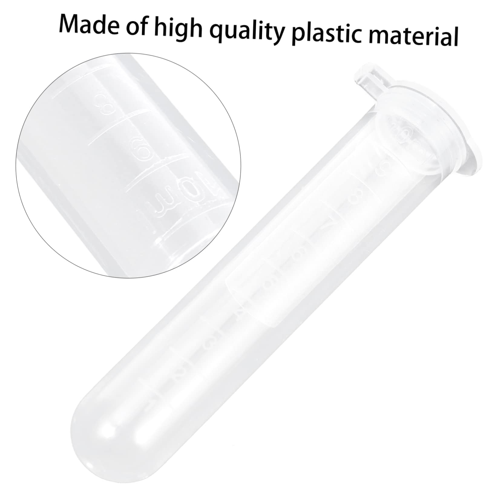 200 Provetta Centrifuga in Plastica da 10ml Tappo, Alta Trasparenza e Posizioni Ventilate, per Analisi di Laboratorio e Test Scientifici