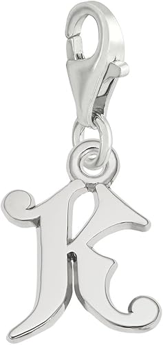 Colgante inicial K con cierre de garra de langosta, abalorios para pulseras y collares