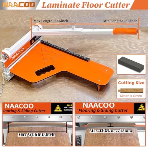 Laminate/Vinyl Floor Cutter with Extra Blade for Work Efficiently,13“ Vinyl Plank Cutter with Wheel - Just 1 Step Meet Angle&Length Cutting, Flooring Tools-Cuts LVP, Engineer Wood, VCT, SPC, WPC.