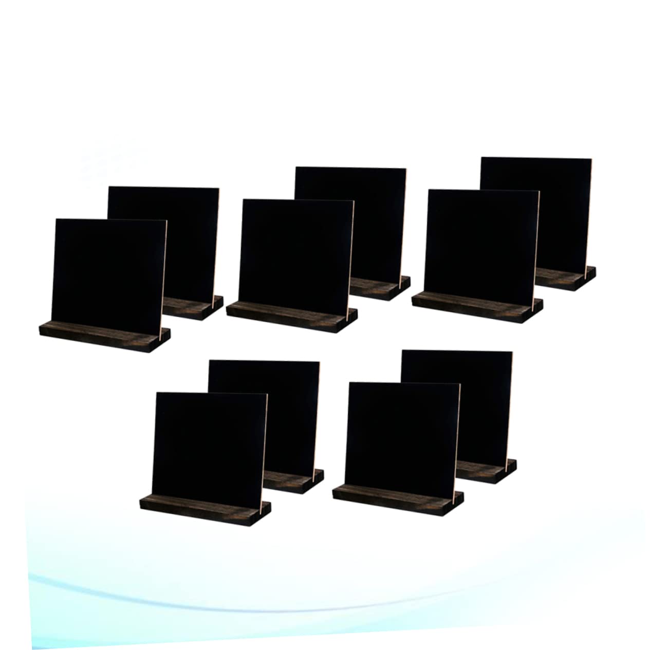 Mini Tableaux Noirs de Table Base Bois en Panneau Dense 10 Pièces