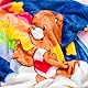 Silver Buffalo Care Bears Fleece-Überwurf, Regenbogen-Herz-Logo mit Cheer Bear, Bedtime Bear, Cheer Bear und Tenderheart Bear, 114,3 x 152,4 cm, weiche und gemütliche Decke, 180 g/m²