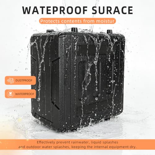 Image of 6U Rack Case Shallow 16 inch Depth, 19 inch Rackmount Flight Road Travel Case, Waterproof Protective Hard Case with Customized Foam, Wireless Mic System Storage /Amp /Effect /DJ Mixer