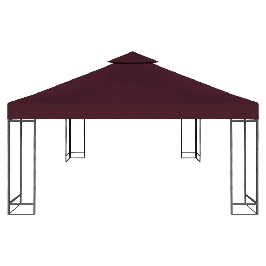 mewmewcat Replacement Roof, Garden Tent Gazebo Top Cover, 2-Tier Replacement Gazebo Roof Replacement Top Waterproof Gazebo Cover Canopy Accessories 310 g/m² 3x3 m Bordeaux