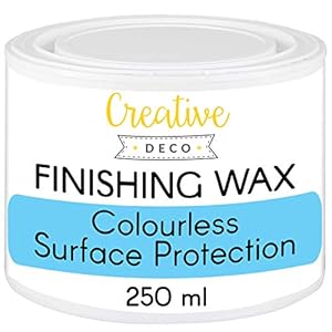 Creative Deco 250 ml Wax Afwerkingswas Meubelwas Kleurloze | Duidelijke Bescherming van het Oppervlak | Transparant…