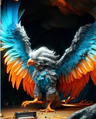  Blue and Gold Griffon Journal: A Beautiful Fantasy Notebook