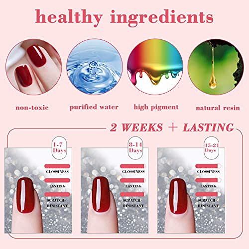 Tormay 23 Stück UV Nagellack Neon Leuchtendes UV Gel Set 20 Farben Nagellack, Schellack Nagellack mit Base Coat, Matt… – Bild 3