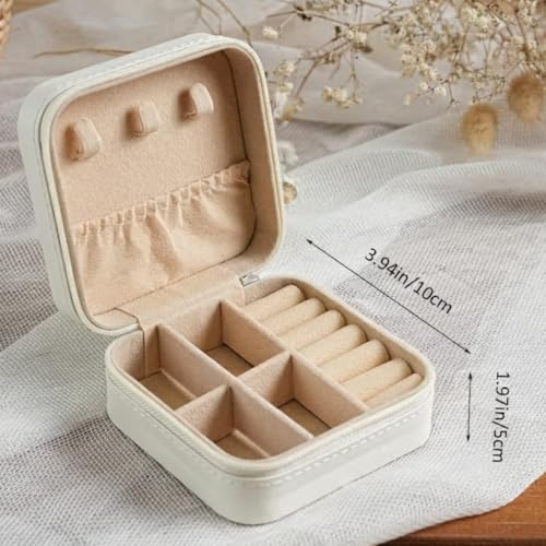 Image of PRIMIT Personalized Jewelry Box with Name & Birth Flower - Custom Travel Jewelry Organizer Case - Bridesmaid, Birthday, Christmas Gift for Women & Girls (Pink)