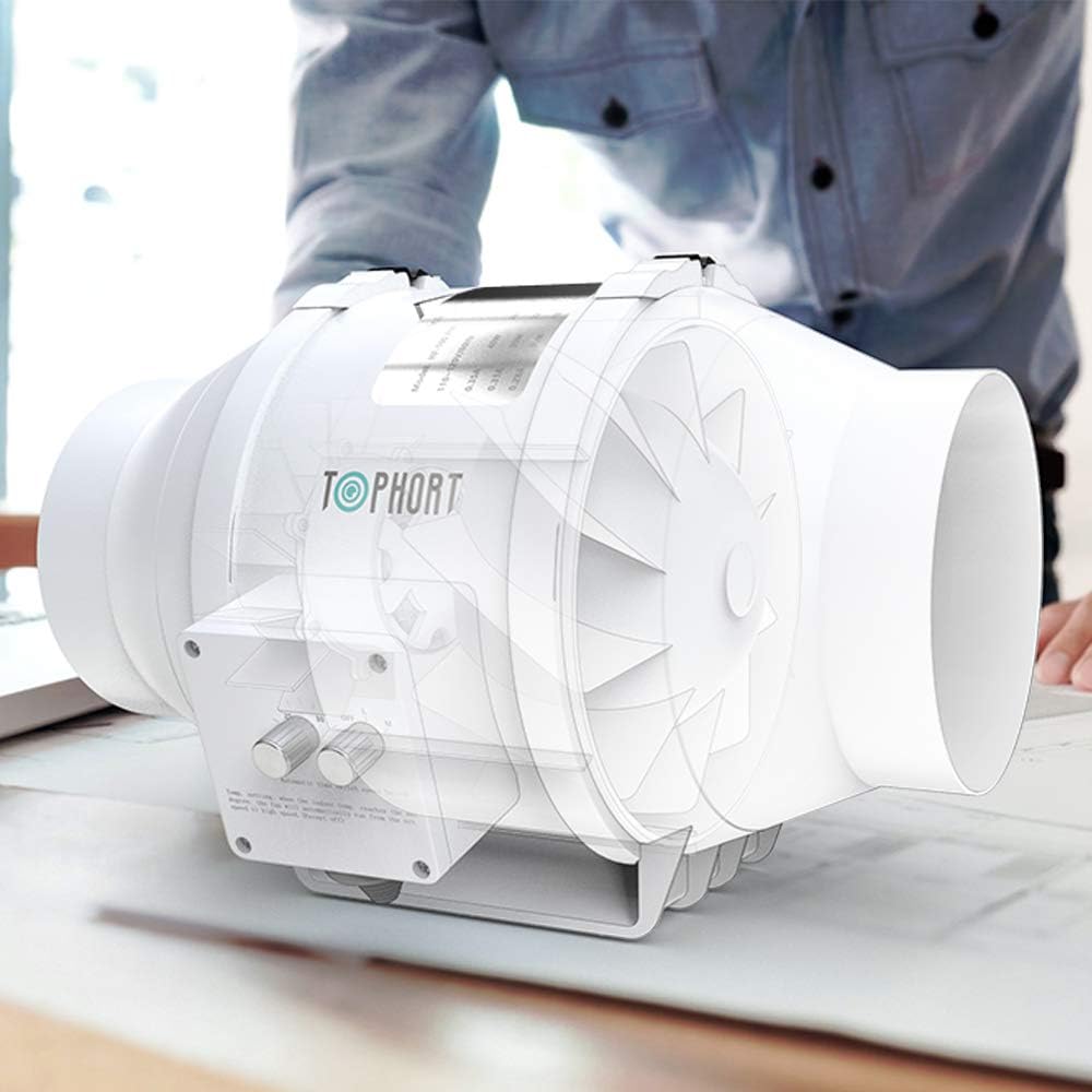 Black Friday - 40% OFF TOPHORT Inline Duct fan 6 inch with Temperature Controller Booster Duct Fan Speed Controllable Exhaust Fan for Grow Tent/Hydroponics/Ventilation Get Special Price TOPHORT Inline Duct fan 6 inch with Temperature Controller Booster Duct Fan Speed Controllable Exhaust Fan for Grow Tent/Hydroponics/Ventilation