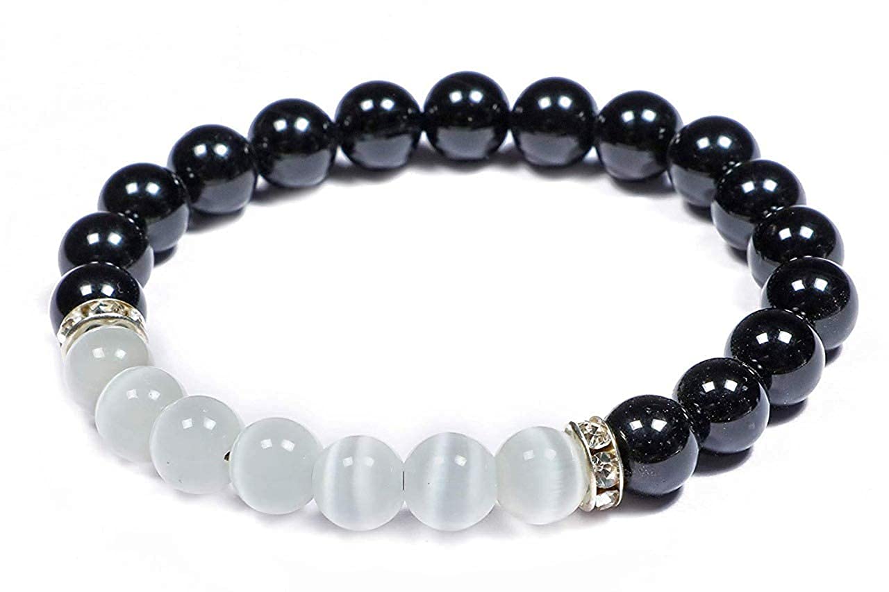 MAUTIK SADIWALA Mens/Womens Certified Crystal Selenite Black Tourmaline Crystal Bracelet (8 mm Beads Size) (B0BRTBYFPT) Amazon Price History, Amazon Price Tracker