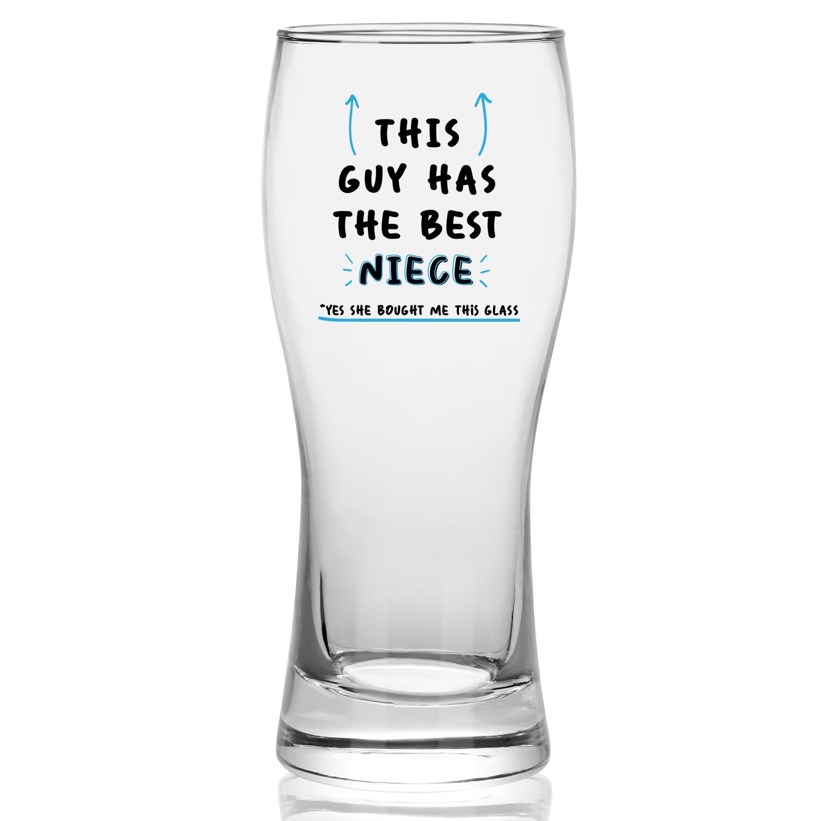 Joymaking Beer Glass Gift for Uncle, Best Uncle Gifts Christmas Birthday 460ml