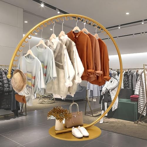 Portant à vêtements rond en métal doré pour sublimer votre chambre