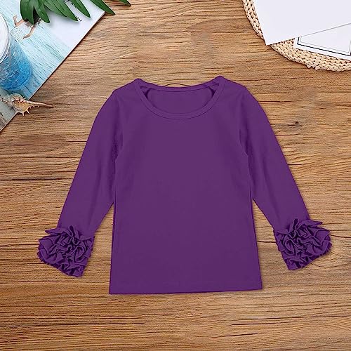Blusa de manga comprida para meninas com blusa de renda e manga comprida casual para meninas de 7 a