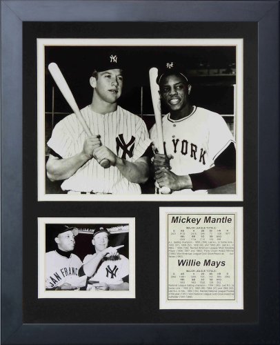 Mickey Mantle et Willie Mays cadre photo collage idée cadeau nostalgie fan baseball