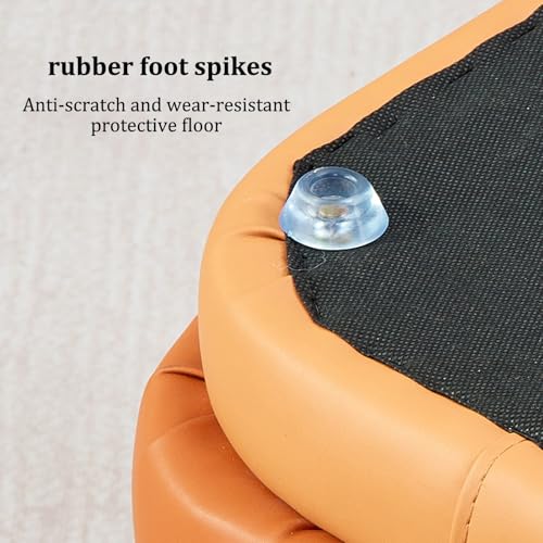 Petit tabouret en cuir pour salon | Pouf moderne de canapé - 6