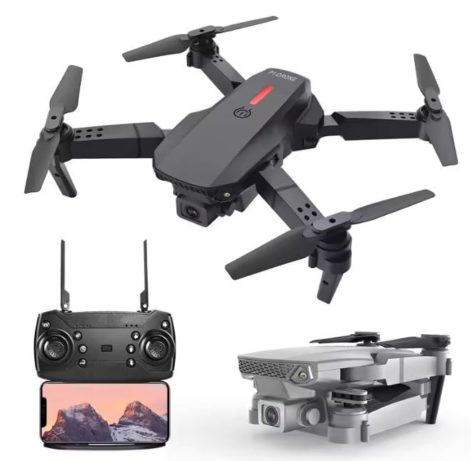 SWITUNZA-Drone-with-4K-Camera-WiFi-FPV-1080P-HD-Dual-Foldable-RC-Drone-Altitude-Hold-Headless-Mode-Visual-Positioning-Auto-Return-App-Control-Multi-Color (E88)