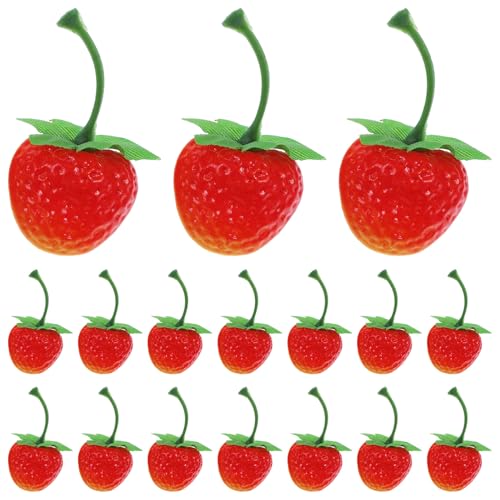 MOTHNUR 30個 リアルな質感人工イチゴ模型 装飾用フェイクフルーツモデル 撮影小道具 インテリアディスプレイ用軽量ミニチュア