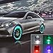CARLITS Car Tire Wheel Lights, 4pcs Air Valve, Hub Lamp Cap Light with Motion Sensors Colorful LED Tire Light Gas Nozzle for Car Bicycle Motorcycles Accessories