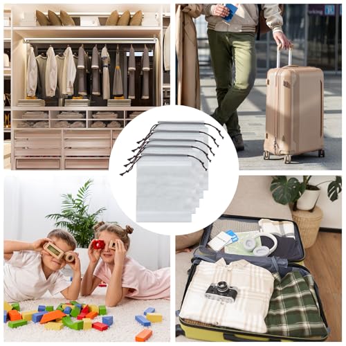 Mokaskaidj Schuhbeutel, 10 Stück Schuhbeutel mit Zugband PE Schuhtasche 40x30cm, Multifunktionale Aufbewahrungstasche Stiefeltasche Schuhsack, Schuhtaschen Water-Repellent Schuhtasche Reise Shoe Bag