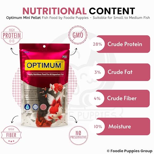 Image of Foodie Puppies Optimum Fish Food - 200gm (Mini Pellet) | Highly Digestible & Added with Fish Meal & Corn Protein Meal | Highly Nutritious Fish Food for All Aquarium Fish with Free Key Ring