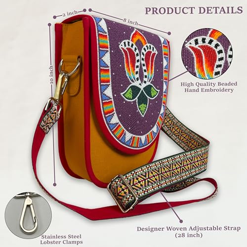 Handmade Beaded Handbag, Native American Style Crossbody bag, Czech Glass Beads Shoulder Bag, Unisex Handbag.2