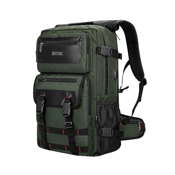 WITZMAN Carry On Travel Backpack for Men Duffle Bags Fit 17 Inch Laptop Airline Approved Laptop Backpack(B685 Army Green)